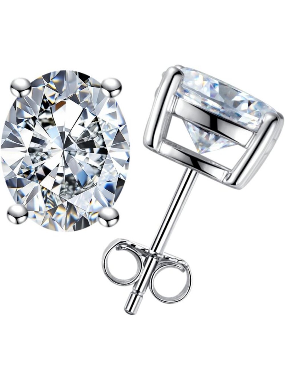 Moissanite Stud Earrings 1cttw-6cttw D Color VVS1 925 Silver Timeless Elegance